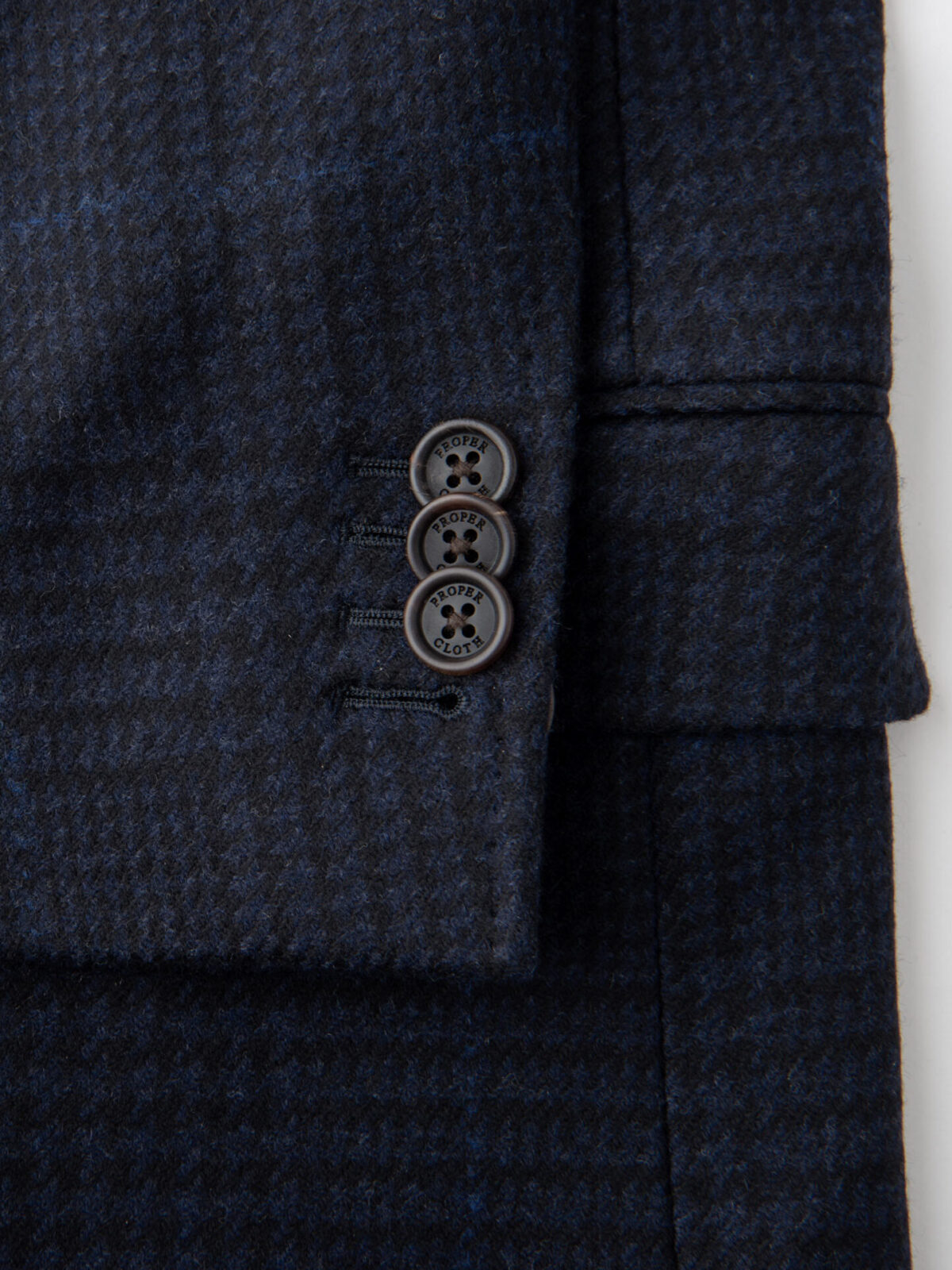 Bleecker Navy Plaid Wool and Cashmere Coat