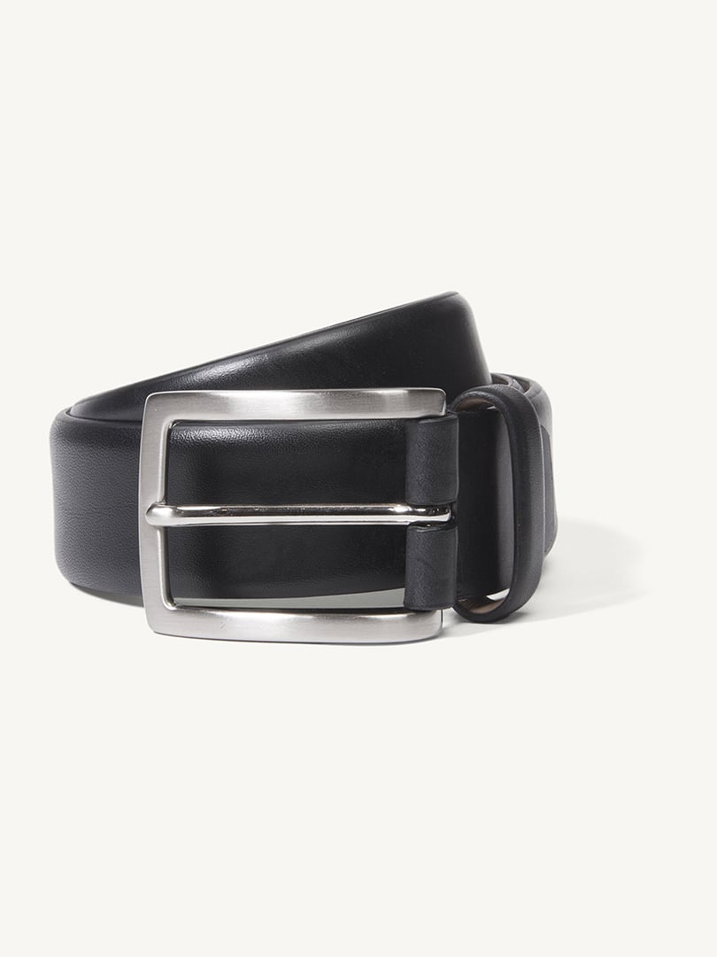 classic black wrap dress The Classified Black Leather Belt by Nickel Smart 40 inch / Black / Carbon Fiber/Leather main image 1