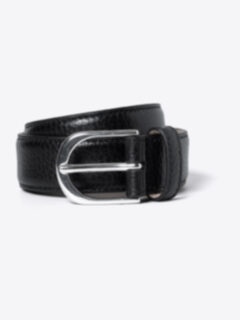 Black Pebbled Leather Belt Product Thumbnail 1