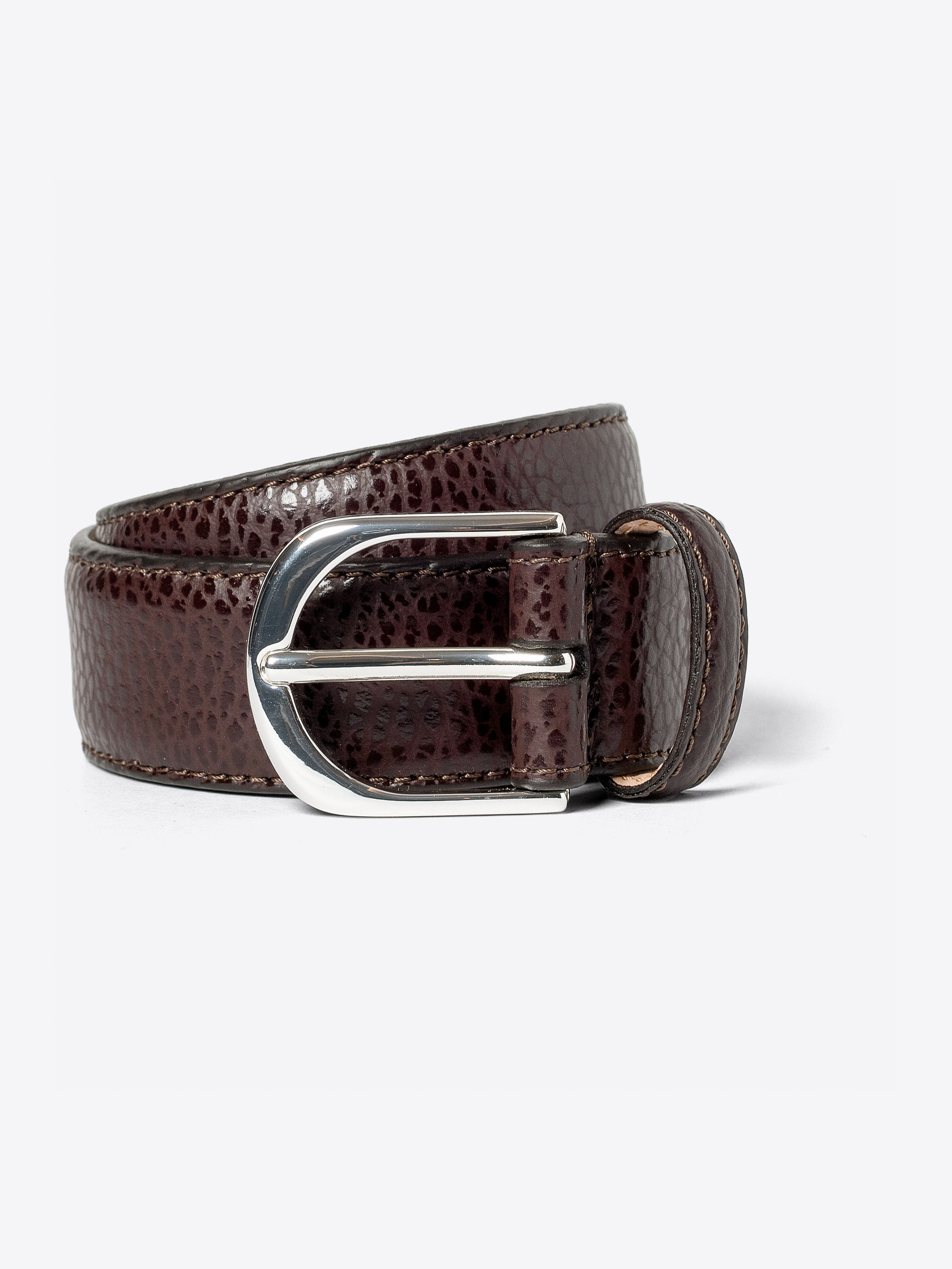 Navy Blue Glossy Crocodile Leather Belt