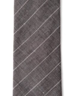 Taupe Pinstripe Linen Wool and Silk Tie Product Thumbnail 3