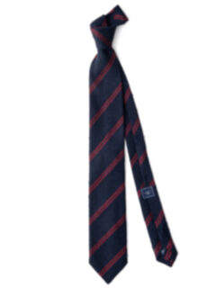 Navy and Red Double Stripe Shantung Grenadine Tie Product Thumbnail 2