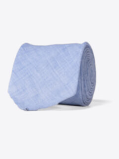 Portofino Faded Blue Linen Tie Product Thumbnail 1