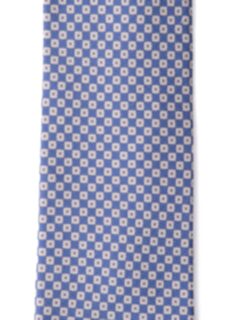 Blue Foulard Print Textured Silk Tie Product Thumbnail 3
