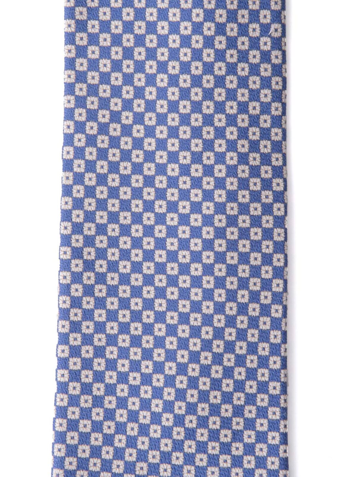Blue Foulard Print Textured Silk Tie