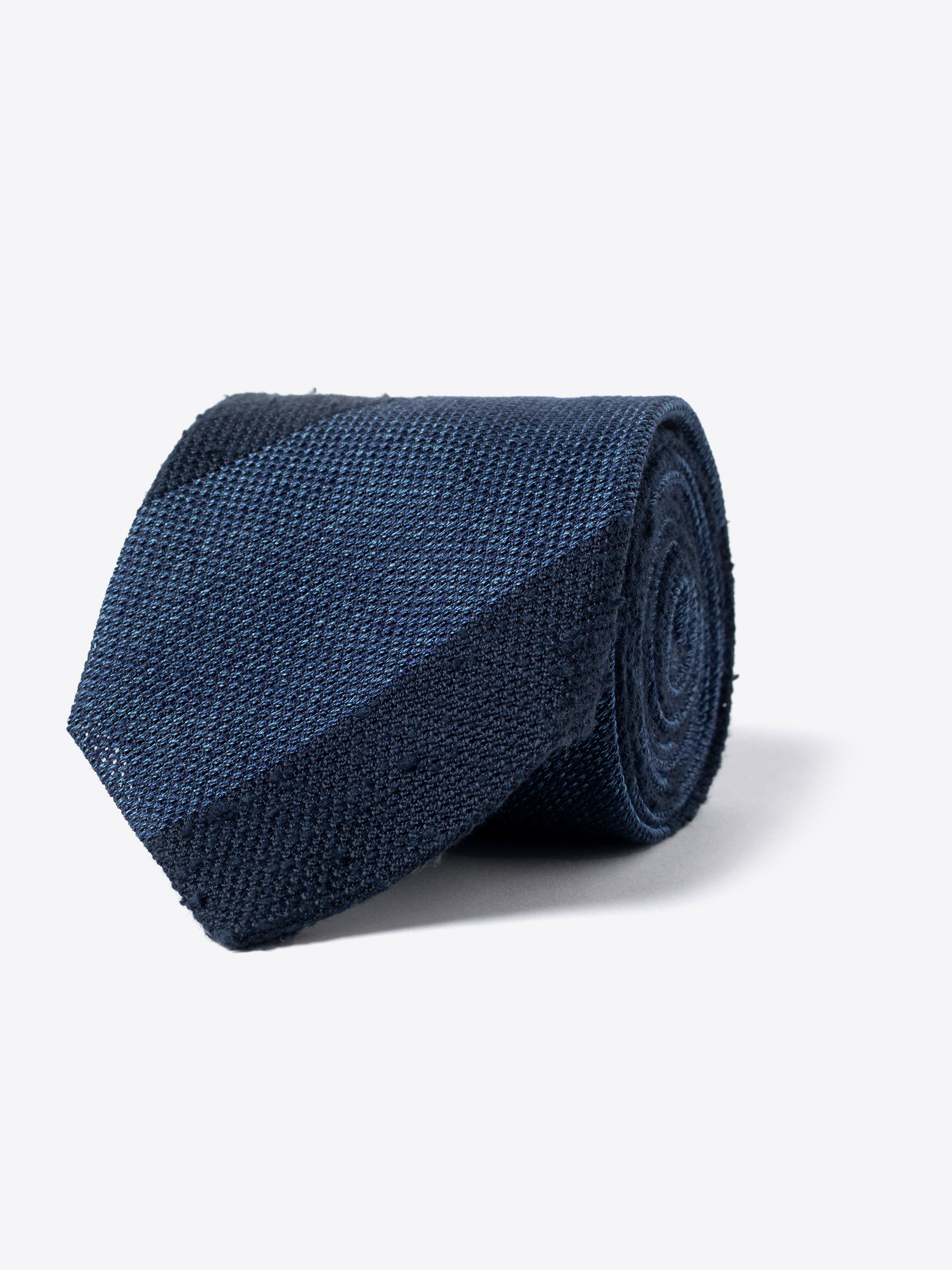 Basic Wide Navy Blue Polyester Tie, In stock!