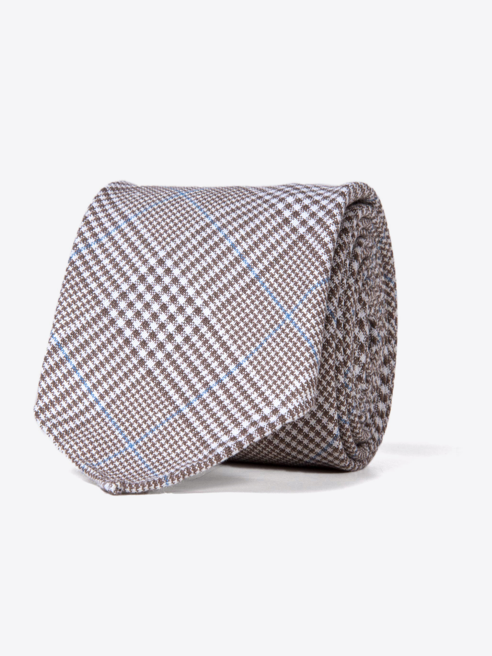 Zoom Image of Sorrento Tan Linen Glen Plaid Tie