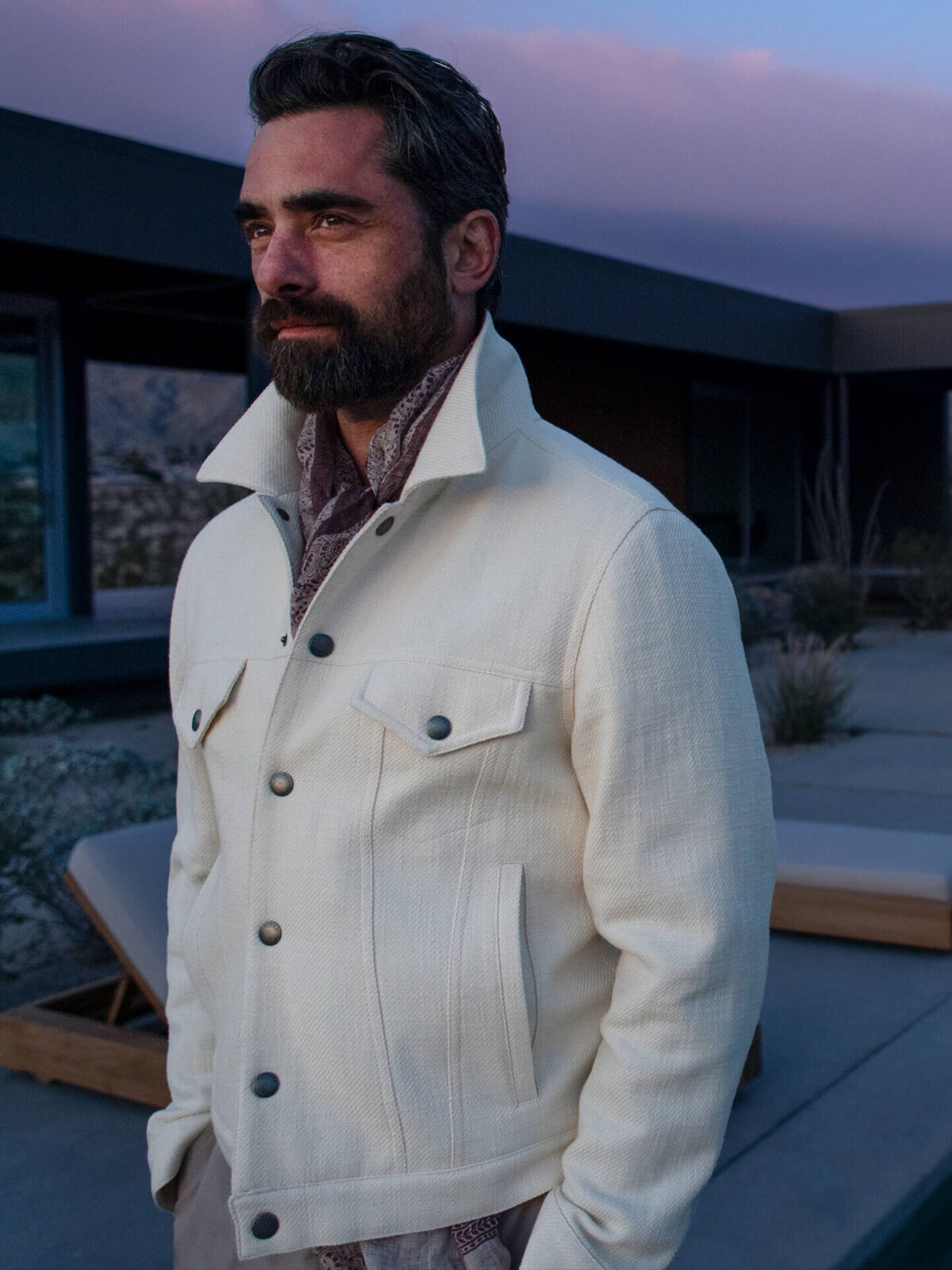 Lafayette Cream Trucker Jacket by Proper Cloth