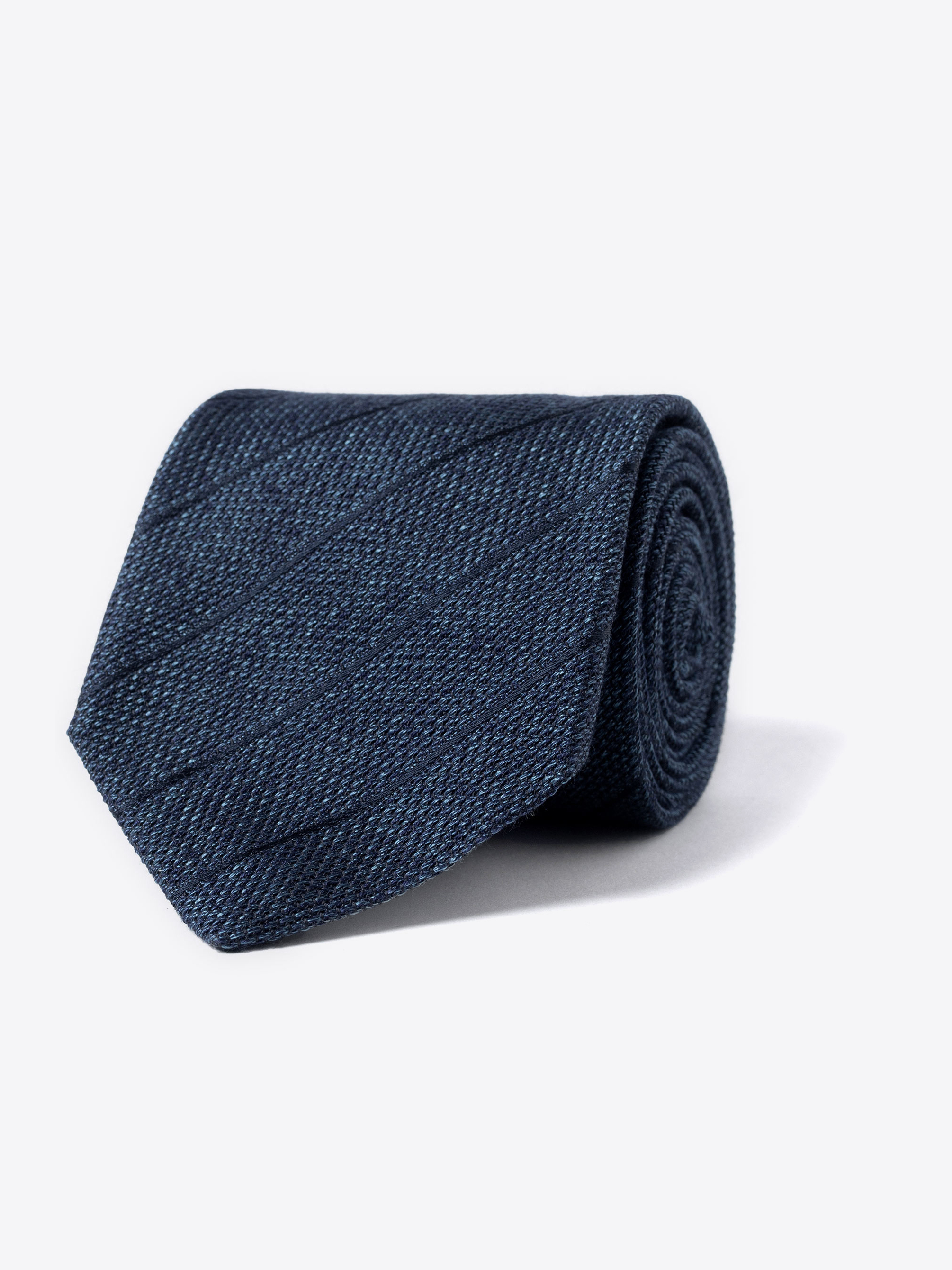 Zoom Image of Ocean Blue Tonal Pinstripe Silk Grenadine Tie