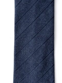 Ocean Blue Tonal Pinstripe Silk Grenadine Tie Product Thumbnail 3
