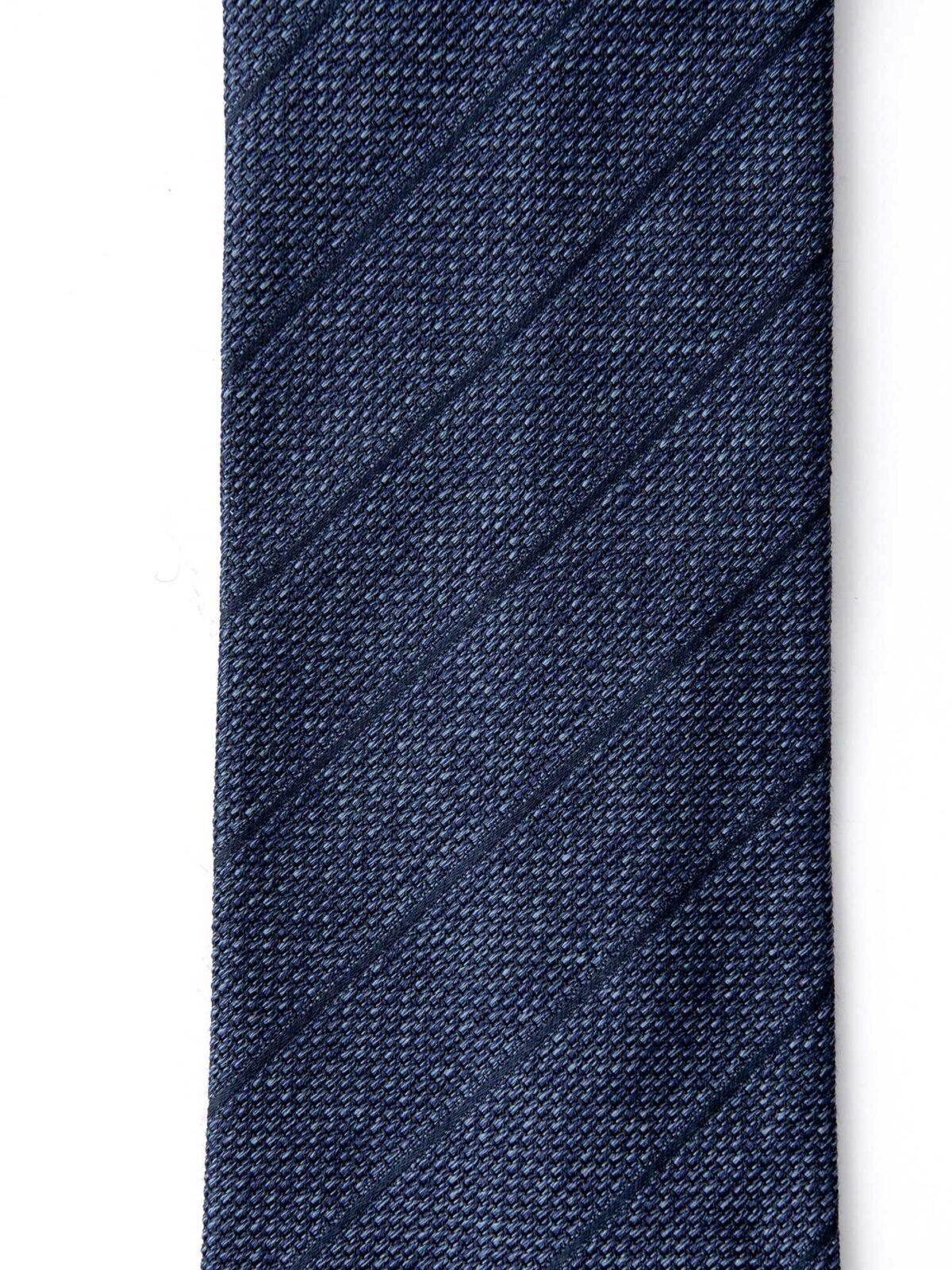 Ocean Blue Tonal Pinstripe Silk Grenadine Tie