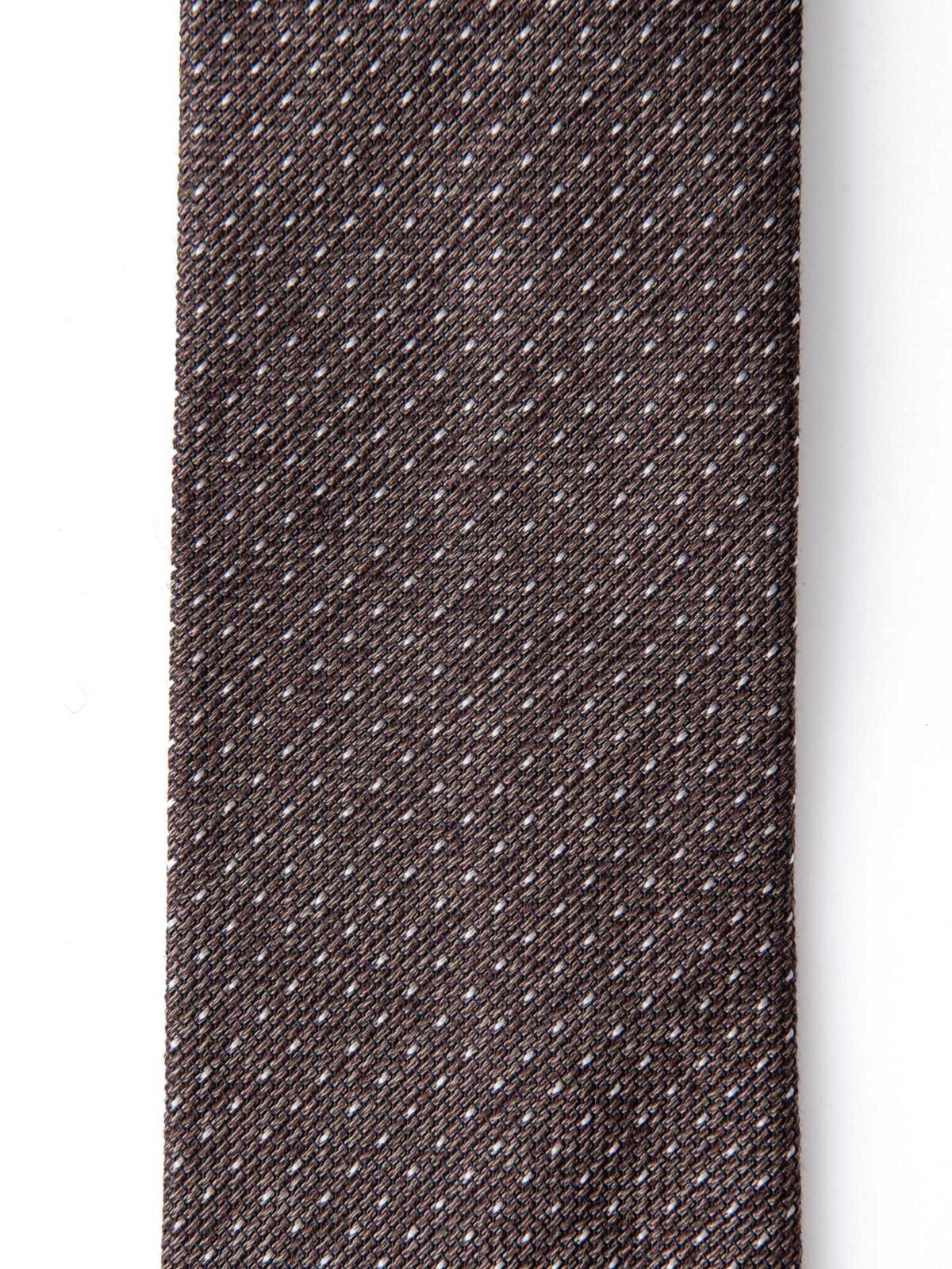 Brown Melange Pindot Silk Grenadine Tie