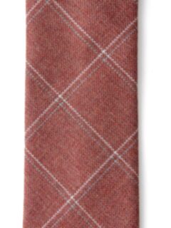 Sienna Cotton Wool and Silk Windowpane Tie Product Thumbnail 3