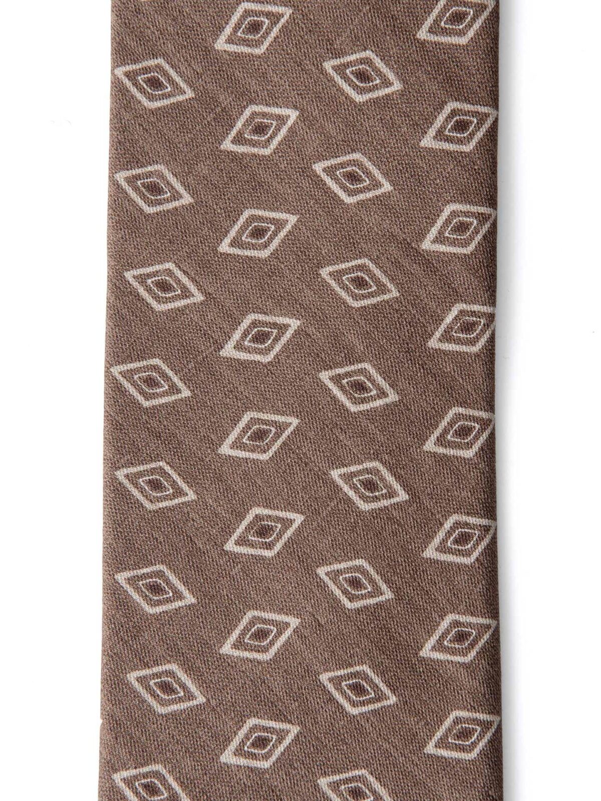 Antique Gold Rhombus Print Cotton and Silk Tie