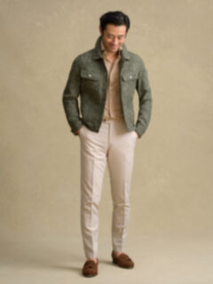 Sedona Fatigue Linen Blend Unlined Trucker Jacket Product Thumbnail 2