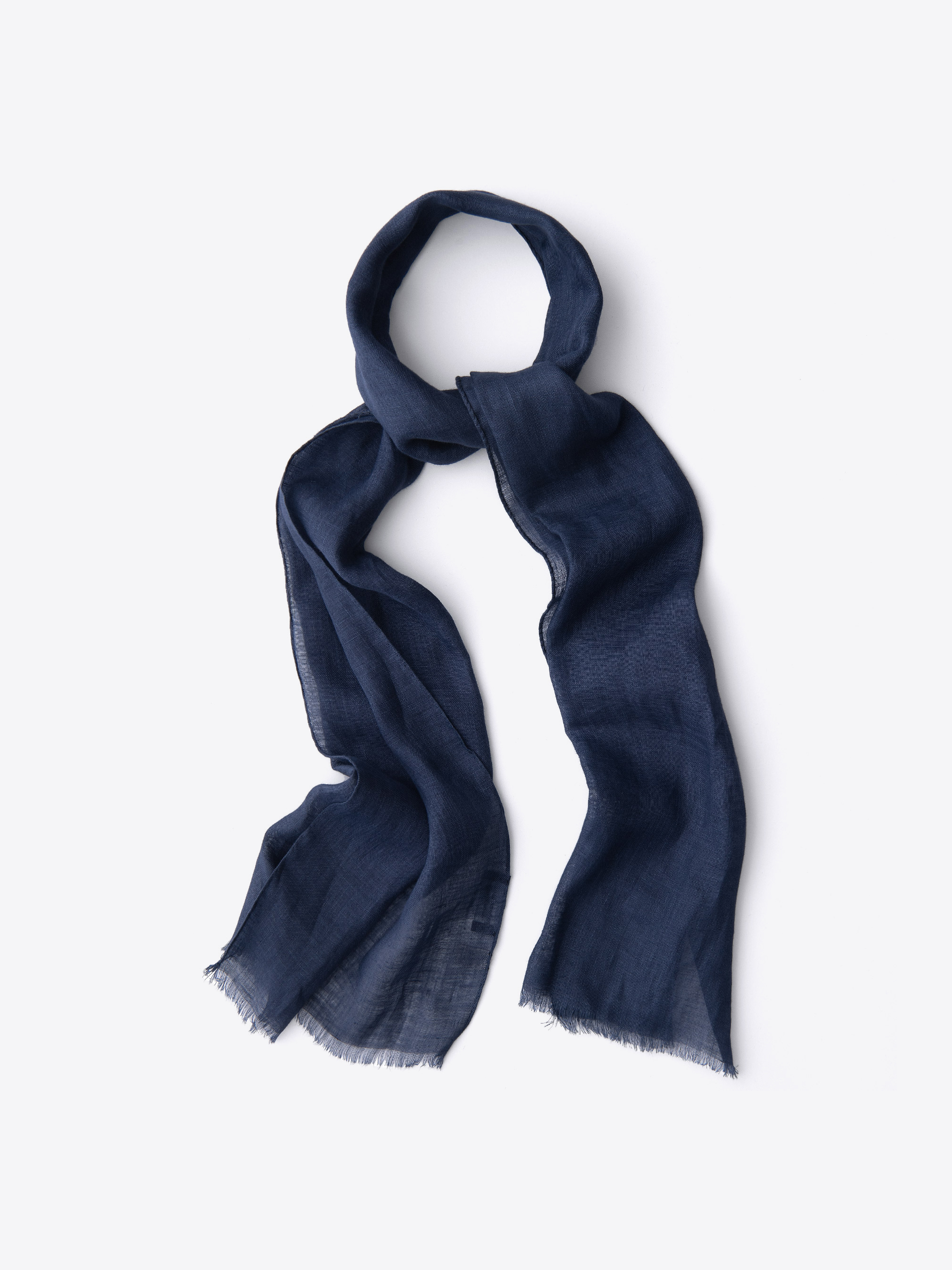 Zoom Image of Navy Linen Scarf