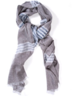 Linen and Silk Striped Scarf Product Thumbnail 2