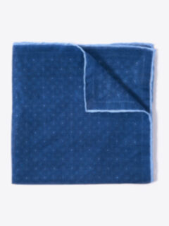 Dark Blue Print Pocket Square Product Thumbnail 1