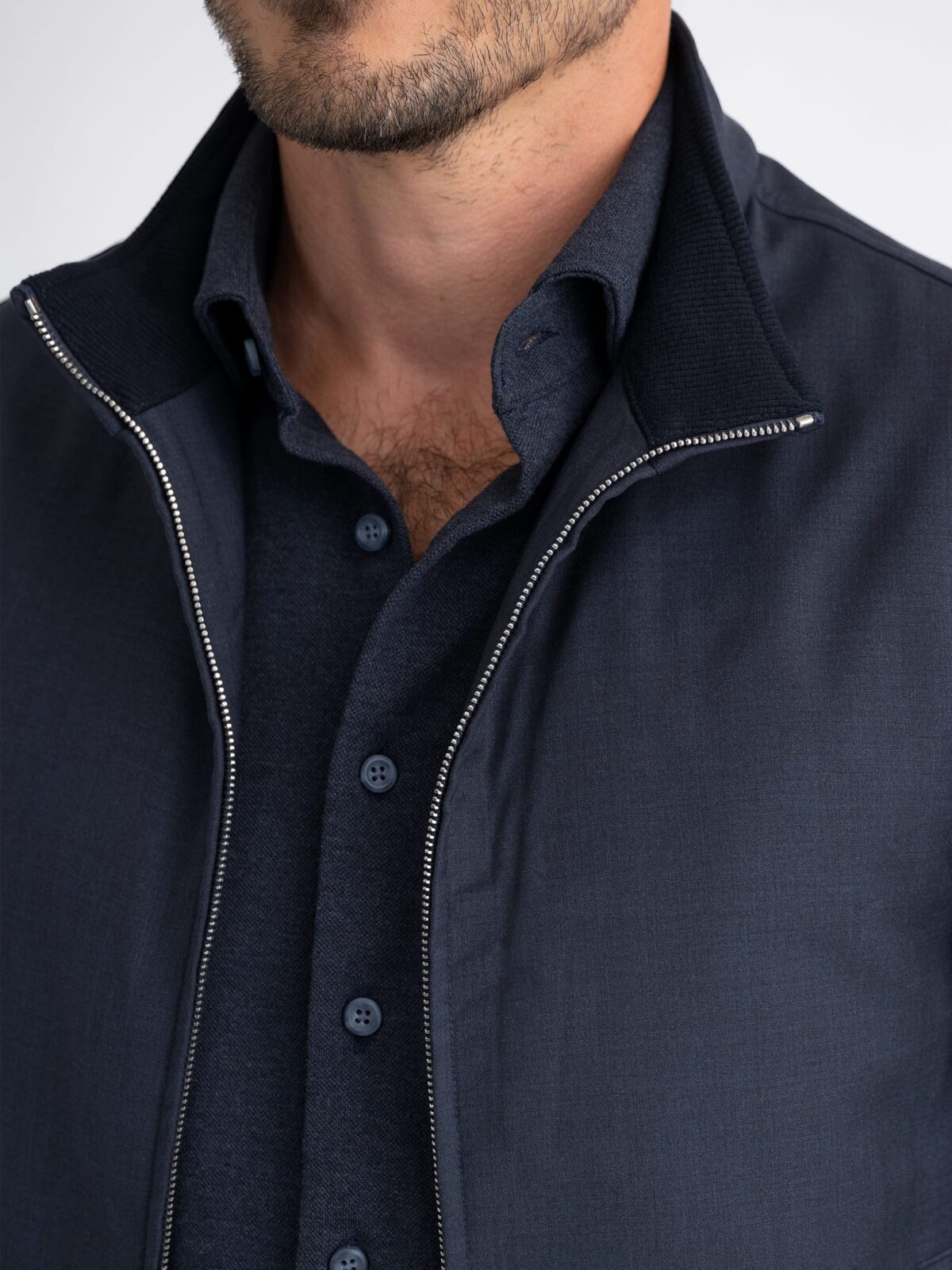 Lucca Navy Merino Wool Vest - Proper Cloth