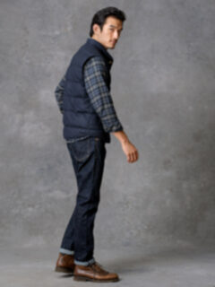 Cortina Navy Birdseye Wool Button Vest Product Thumbnail 6