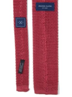 Coral Red Silk Knit Tie Product Thumbnail 4