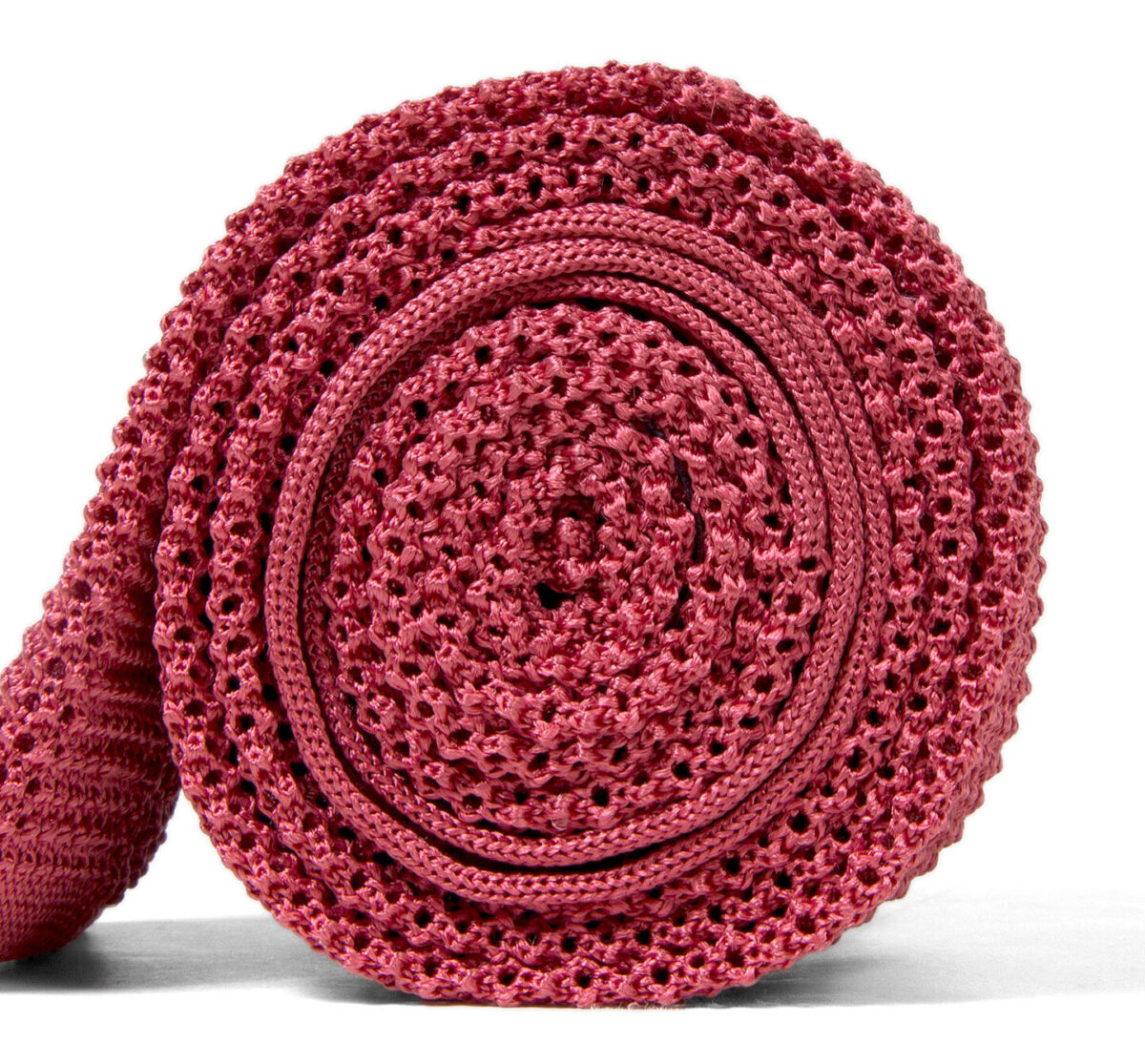 Coral Red Silk Knit Tie