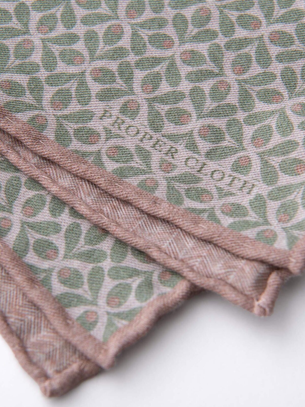 Sage and Sand Geometric Floral Print Pocket Square