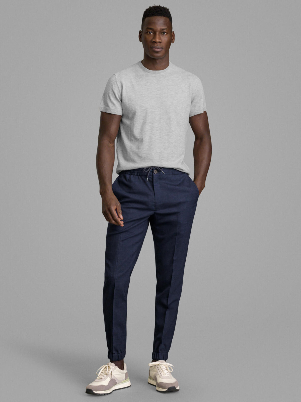 Light Grey Cotton and Silk Knit T-Shirt - Proper Cloth