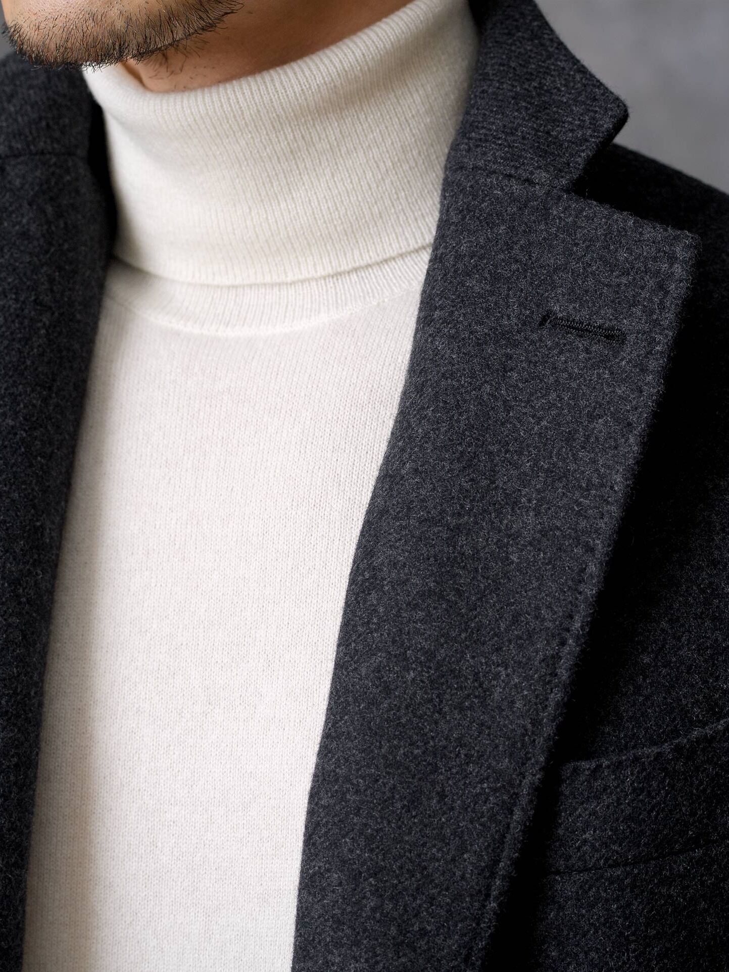 Bowery Charcoal Wool Unstructured Coat by Proper Cloth