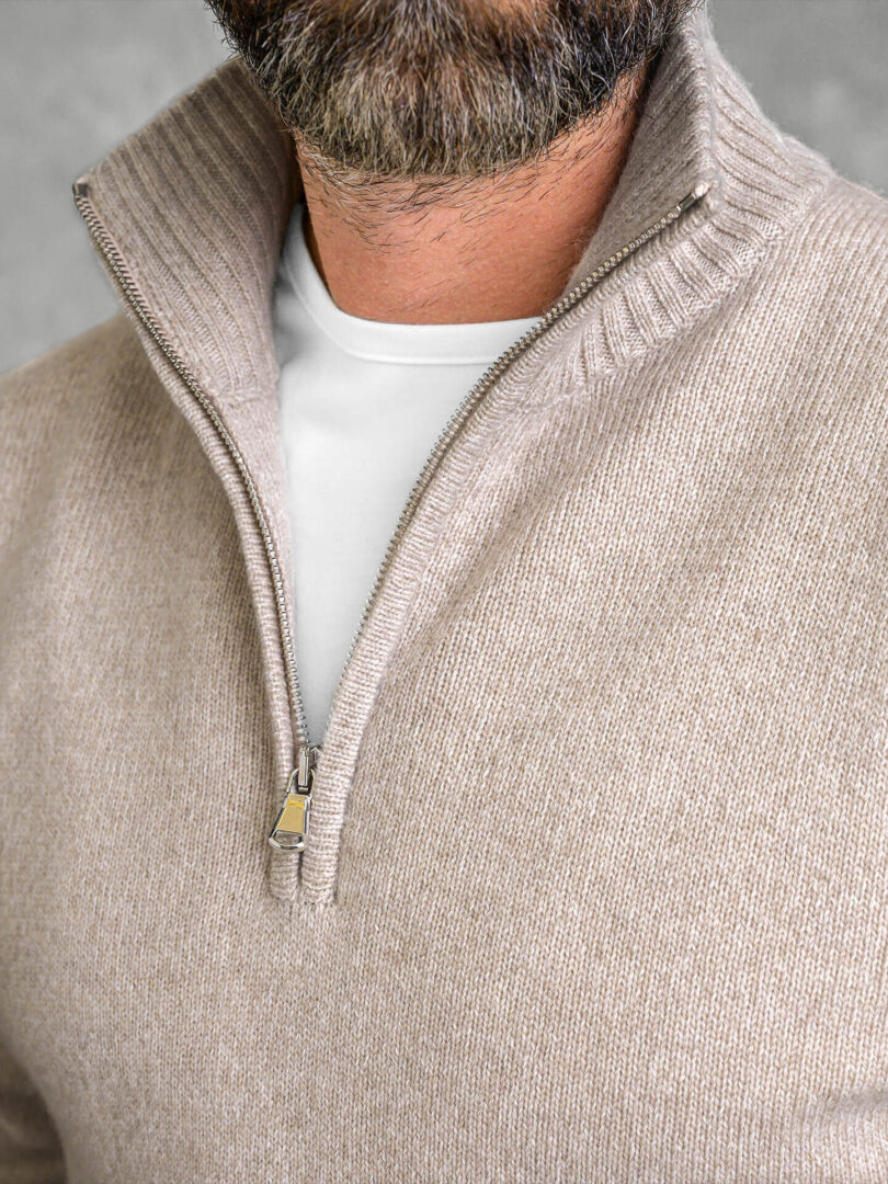 Merino and Cashmere Half-Zip Sweater - Proper Cloth