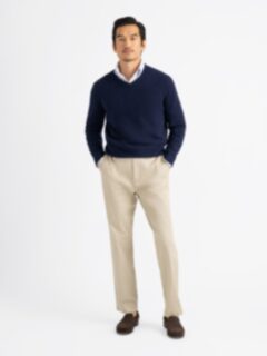Navy Cashmere V-Neck Sweater Product Thumbnail 3