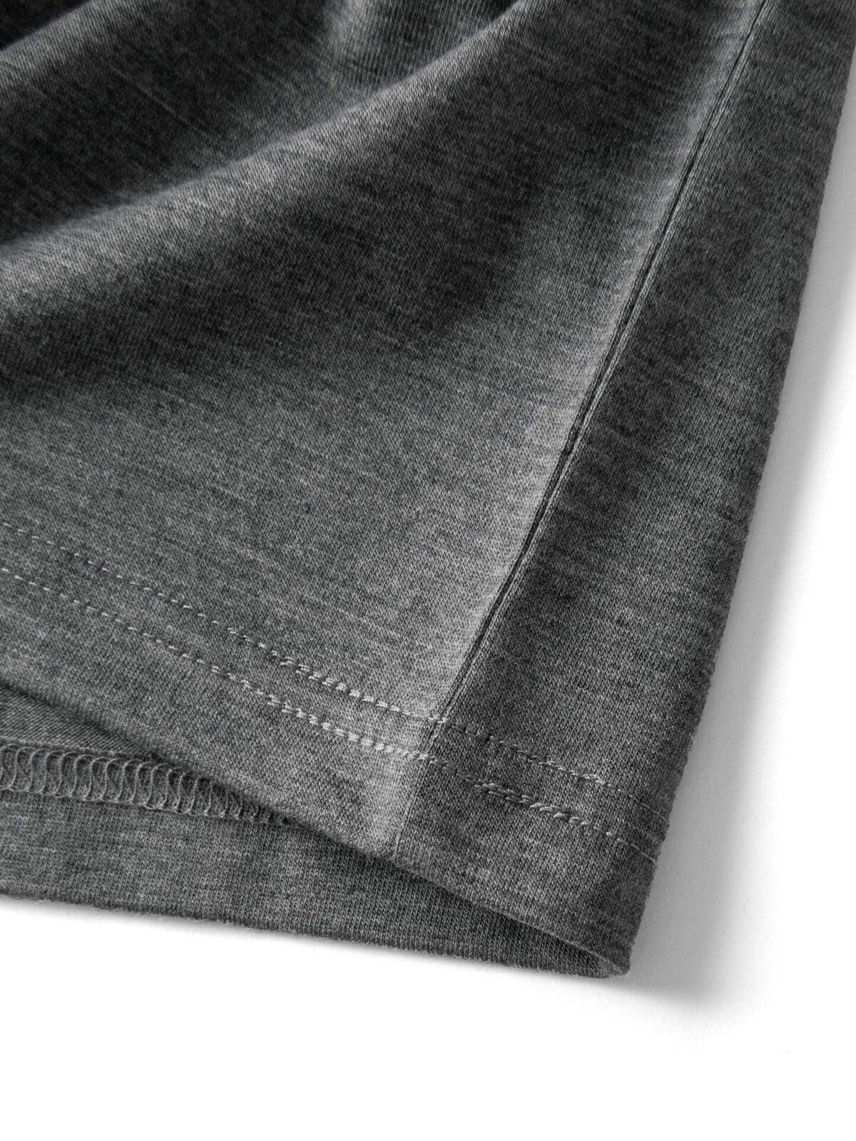 Grey Merino Wool V-Neck T-Shirt