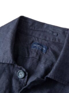 Navy Linen Overshirt Product Thumbnail 2