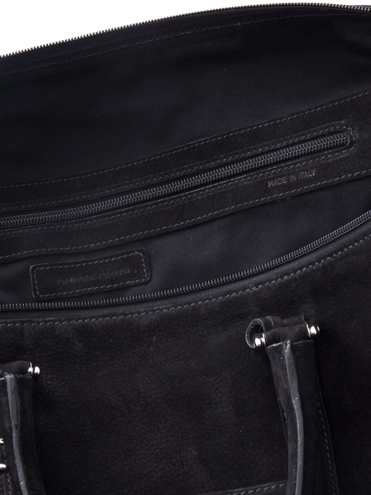 Italian Black Nubuck Duffle Bag