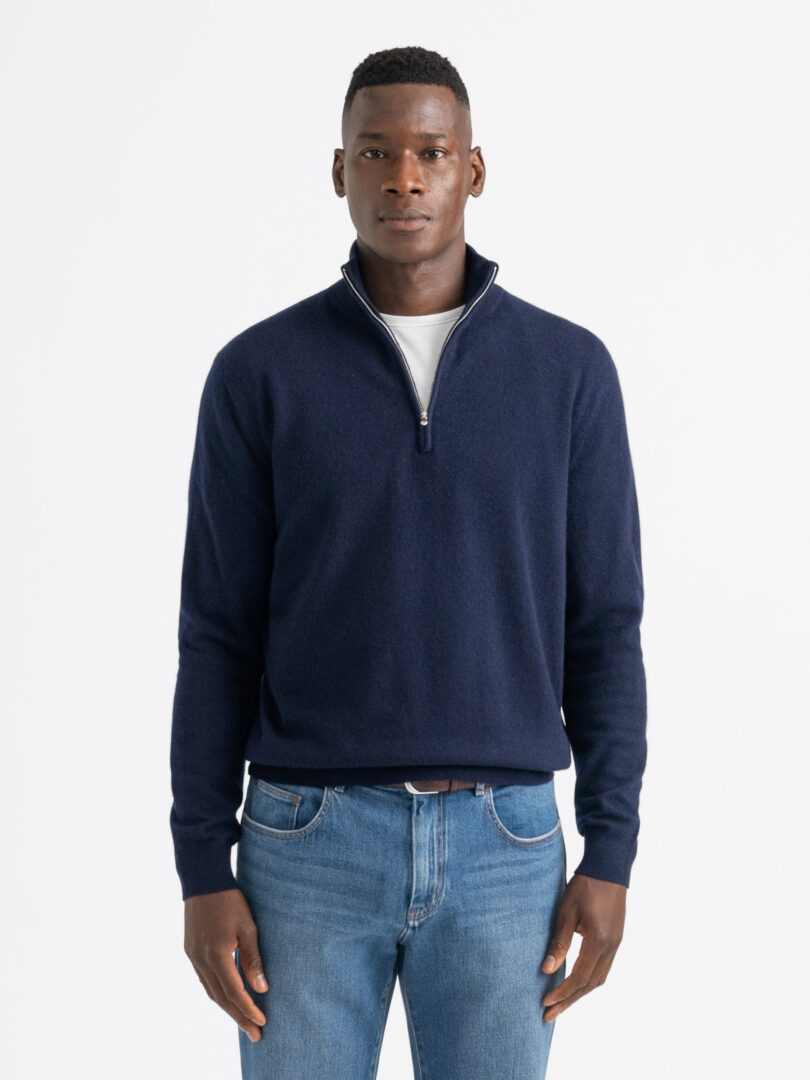 Half zip navy sweatshirt best sale