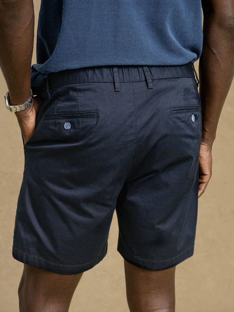 Navy Stretch Cotton Chino Shorts