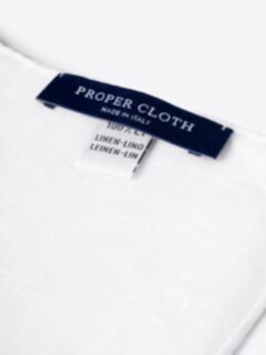 Essential White Linen Pocket Square Product Thumbnail 5