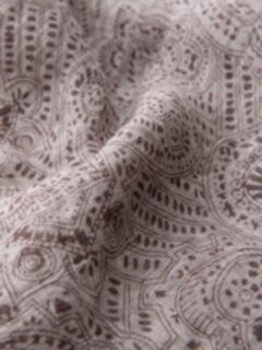 Sand Large Paisley Print Linen Scarf Product Thumbnail 4
