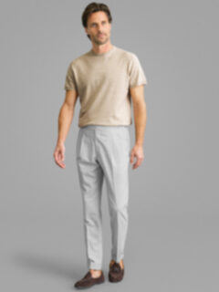Beige Cotton and Silk Knit T-Shirt Product Thumbnail 3