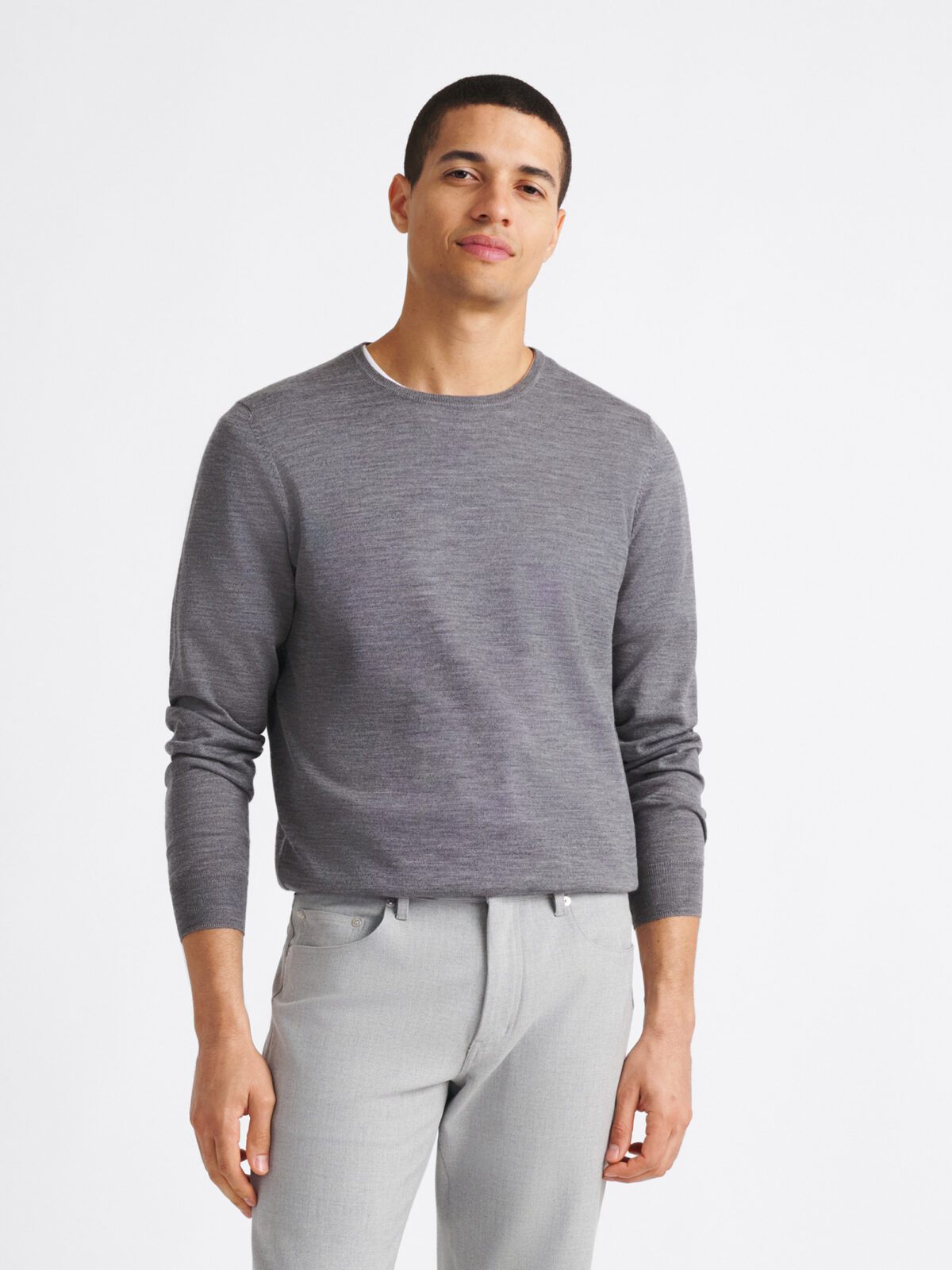 ENNOY MERINO WOOL SWEATER (MIX GRAY)Sサイズ ENNOY MERINO WOOL SWEATER MIX GRAY S Kit Knit In Grey Melange