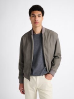 Wythe 2.0 Grey Suede Bomber Jacket - Proper Cloth