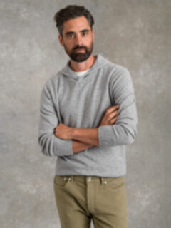 Light Grey Cashmere Hoodie Product Thumbnail 2