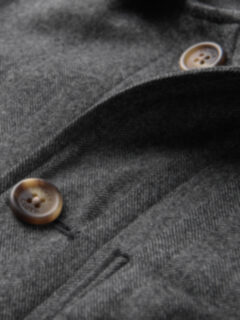 Charcoal Herringbone Wool Shirt Jacket Product Thumbnail 9