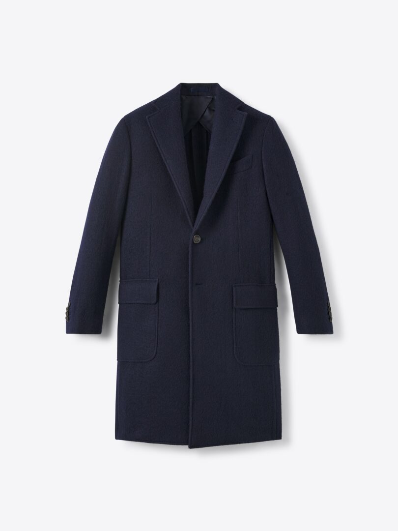 Men’s Bowery Navy Felted Wool Coat Thumb