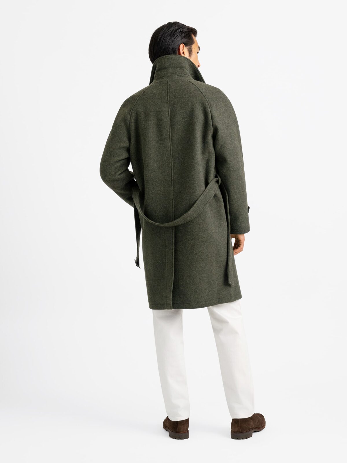 Crosby Pine Wool and Cashmere Belted Coat | Proper Cloth