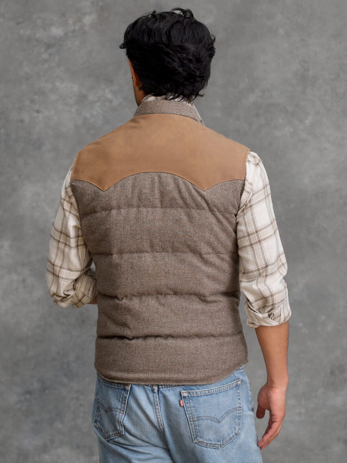 Jackson Taupe Wool and Cashmere Western Vest