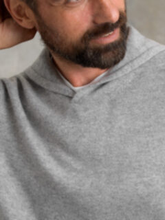 Light Grey Cashmere Hoodie Product Thumbnail 4