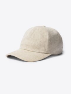 Shop Beige Linen Herringbone Baseball Cap