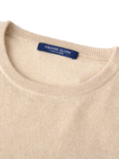 Light Camel Cashmere Crewneck Sweater Product Thumbnail 4