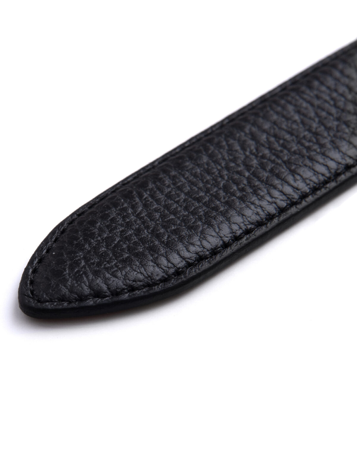 Black Pebbled Leather Belt